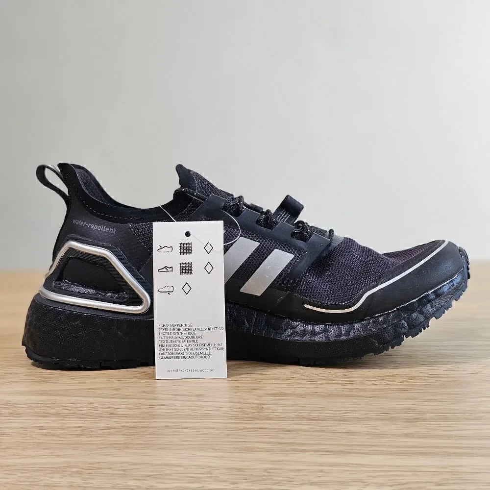 Adidas Ultraboost 20 Cold Ready Running Shoes Women’s 6 Black Silver Q46487 New